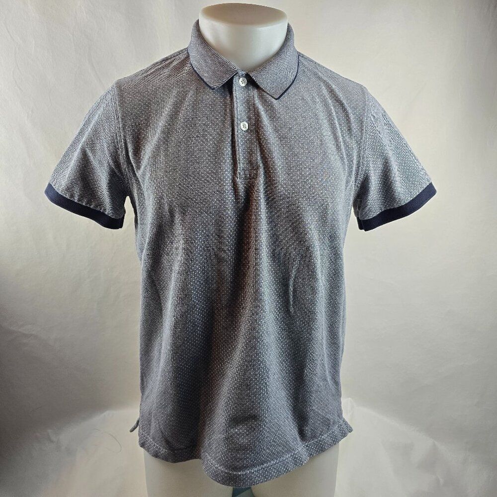 Brooks Brothers Polo Shirt Men Large Gray Short Sleeve Red Fleece Preppy Classic